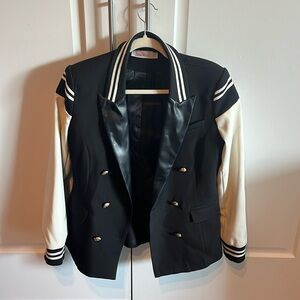Faux leather and blazer material jacket